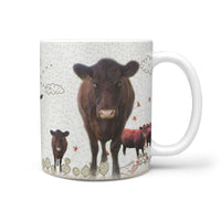 Lincoln Red Cattle (Cow) Print 360 White Mug - Deruj.com