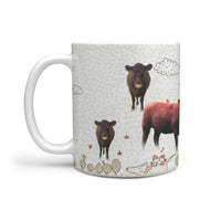 Lincoln Red Cattle (Cow) Print 360 White Mug - Deruj.com