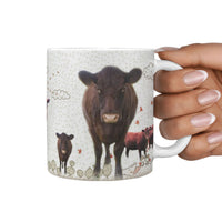 Lincoln Red Cattle (Cow) Print 360 White Mug - Deruj.com