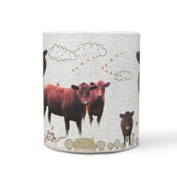 Lincoln Red Cattle (Cow) Print 360 White Mug - Deruj.com