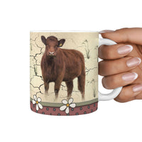 Luing Cattle (Cow) Print 360 White Mug - Deruj.com