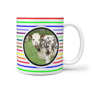 Normande Cattle (Cow) Print 360 White Mug - Deruj.com