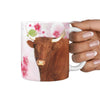 Salers Cattle (Cow) Print 360 White Mug - Deruj.com