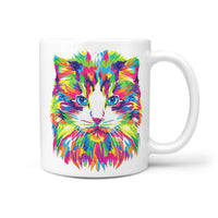 Colorful Cat Vector Print 360 Mug - Deruj.com