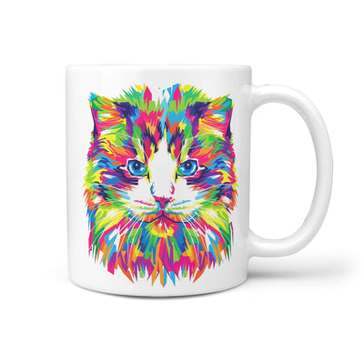 Colorful Cat Vector Print 360 Mug - Deruj.com