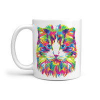 Colorful Cat Vector Print 360 Mug - Deruj.com