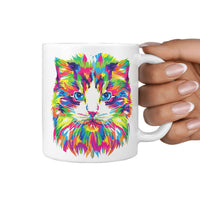 Colorful Cat Vector Print 360 Mug - Deruj.com