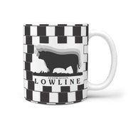 Australian Lowline Cattle (Cow) Print 360 White Mug - Deruj.com