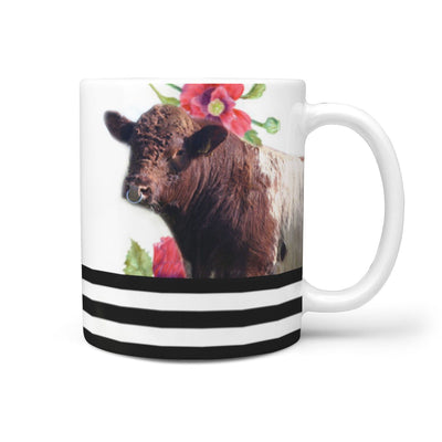Dairy Shorthorn Cattle (Cow) Print 360 White Mug - Deruj.com