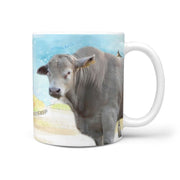 Australian Charbray Cattle (Cow) Print 360 White Mug - Deruj.com