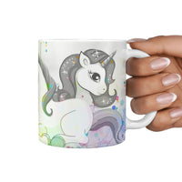 Unicorn Art Print 360 White Mug - Deruj.com