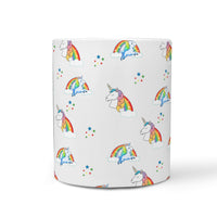 Cute Unicorn Pattern Print 360 White Mug - Deruj.com