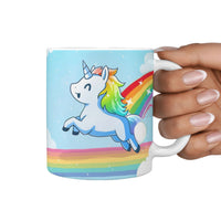 Rainbow Unicorn Print 360 White Mug - Deruj.com