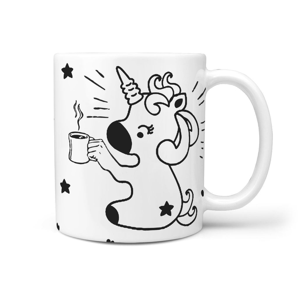 Cute Unicorn Drinking Coffee Print 360 White Mug - Deruj.com