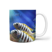 Afra Cichlid Fish Print 360 White Mug - Deruj.com