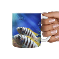 Afra Cichlid Fish Print 360 White Mug - Deruj.com