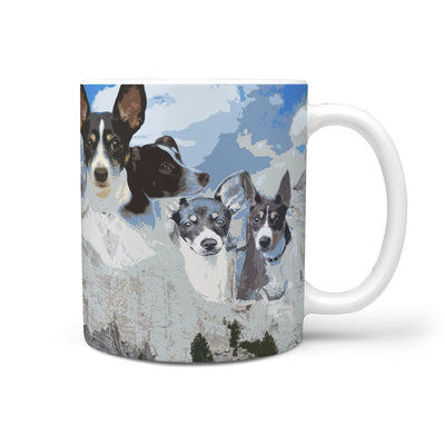 Rat Terrier Mount Rushmore Print 360 White Mug - Deruj.com
