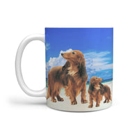 Dachshund Dog On Beach Print 360 Mug - Deruj.com