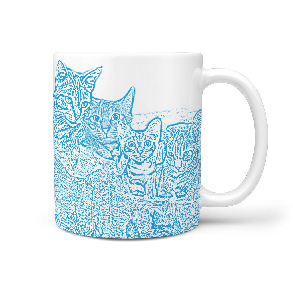 Sokoke Cat Mount Rushmore Print 360 White Mug - Deruj.com