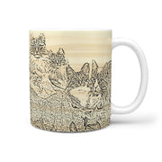 Norwegian Forest cat Mount Rushmore Print 360 White Mug - Deruj.com
