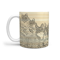 Norwegian Forest cat Mount Rushmore Print 360 White Mug - Deruj.com