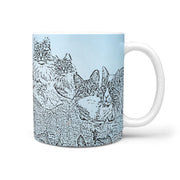 Norwegian Forest cat Blue Mount Rushmore Print 360 White Mug - Deruj.com