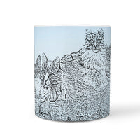 Norwegian Forest cat Blue Mount Rushmore Print 360 White Mug - Deruj.com