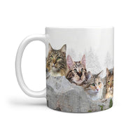 Norwegian Forest Cat On Mount Rushmore Print 360 Mug - Deruj.com