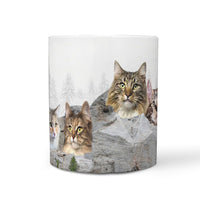 Norwegian Forest Cat On Mount Rushmore Print 360 Mug - Deruj.com