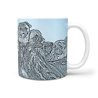 Pug Dog Mount Rushmore Print 360 White Mug - Deruj.com