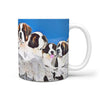 Saint Bernard Dog Mount Rushmore Print 360 White Mug - Deruj.com