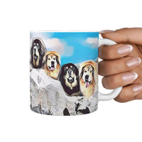 Tibetan Mastiff Dog Mount Rushmore Print 360 White Mug - Deruj.com