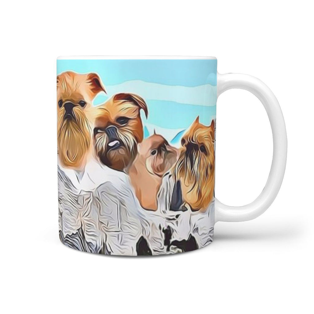 Brussels Griffon Dog Mount Rushmore Print 360 White Mug - Deruj.com