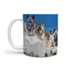 Norwegian Elkhound Mount Rushmore Print 360 White Mug - Deruj.com