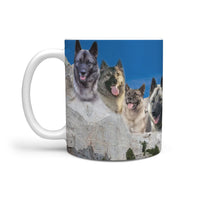 Norwegian Elkhound Mount Rushmore Print 360 White Mug - Deruj.com