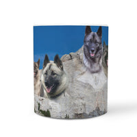 Norwegian Elkhound Mount Rushmore Print 360 White Mug - Deruj.com