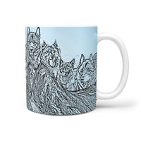 Amazing Norwegian Elkhound Mount Rushmore Print 360 White Mug - Deruj.com