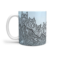 Amazing Norwegian Elkhound Mount Rushmore Print 360 White Mug - Deruj.com