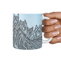 Amazing Norwegian Elkhound Mount Rushmore Print 360 White Mug - Deruj.com