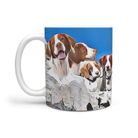 Brittany Dog Mount Rushmore Print 360 White Mug - Deruj.com