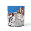 Brittany Dog Mount Rushmore Print 360 White Mug - Deruj.com