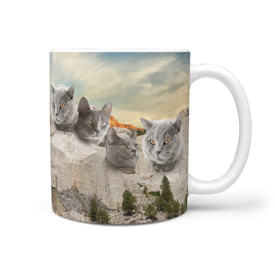 Chartreux Cat Mount Rushmore Print 360 White Mug - Deruj.com