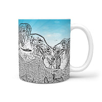 Borzoi Dog Mount Rushmore Art Print 360 White Mug - Deruj.com