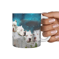 Pitbull Dog On Mount Rushmore Print 360 Mug - Deruj.com