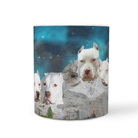 Pitbull Dog On Mount Rushmore Print 360 Mug - Deruj.com