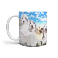 Old English Sheepdog Dog Mount Rushmore Print 360 White Mug - Deruj.com