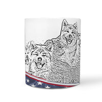 Akita Dog Mount Rushmore Art Print 360 White Mug - Deruj.com