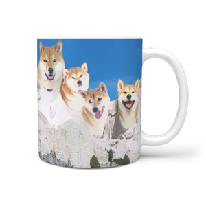 Cute Shiba Inu Mount Rushmore Print 360 White Mug - Deruj.com