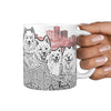 American Eskimo Dog Mount Rushmore Art Print 360 White Mug - Deruj.com