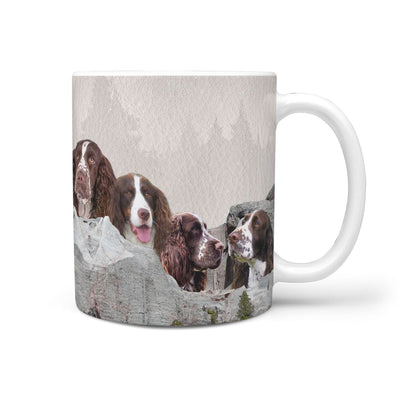Cute English Springer Spaniel Dog On Mount Rushmore Print 360 Mug - Deruj.com